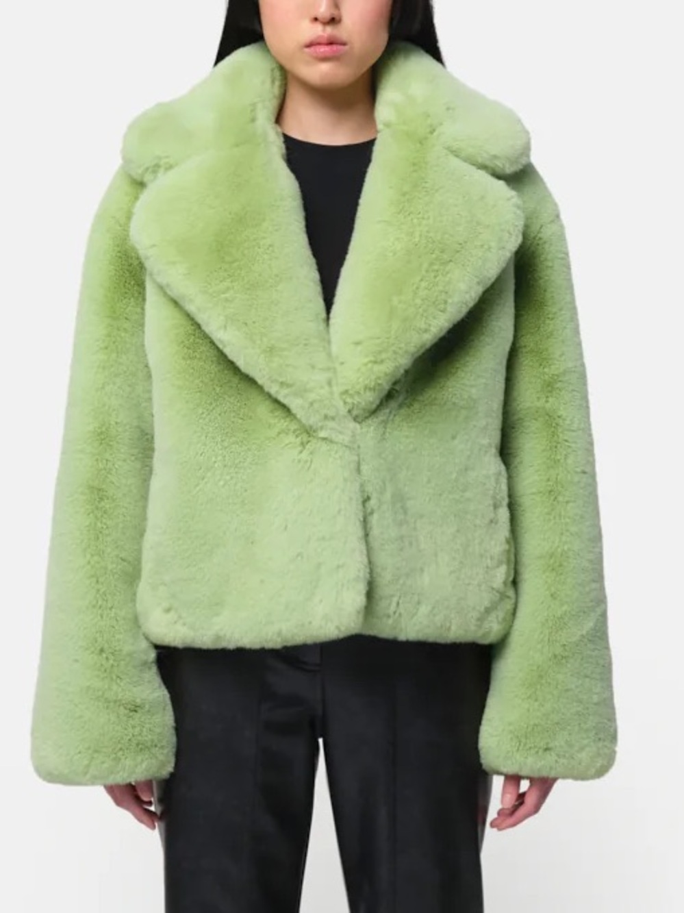 🆕NWT Apparis Millar Green Matcha Faux Fur Cropped Coat